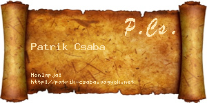 Patrik Csaba névjegykártya
